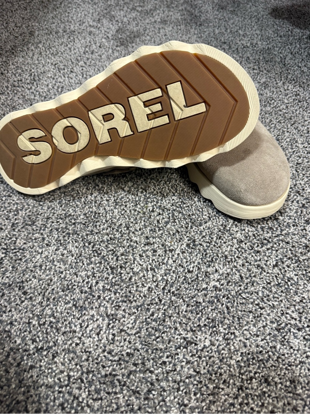 Sorel Slip-On Suede Sneaker in Taupe and Cream